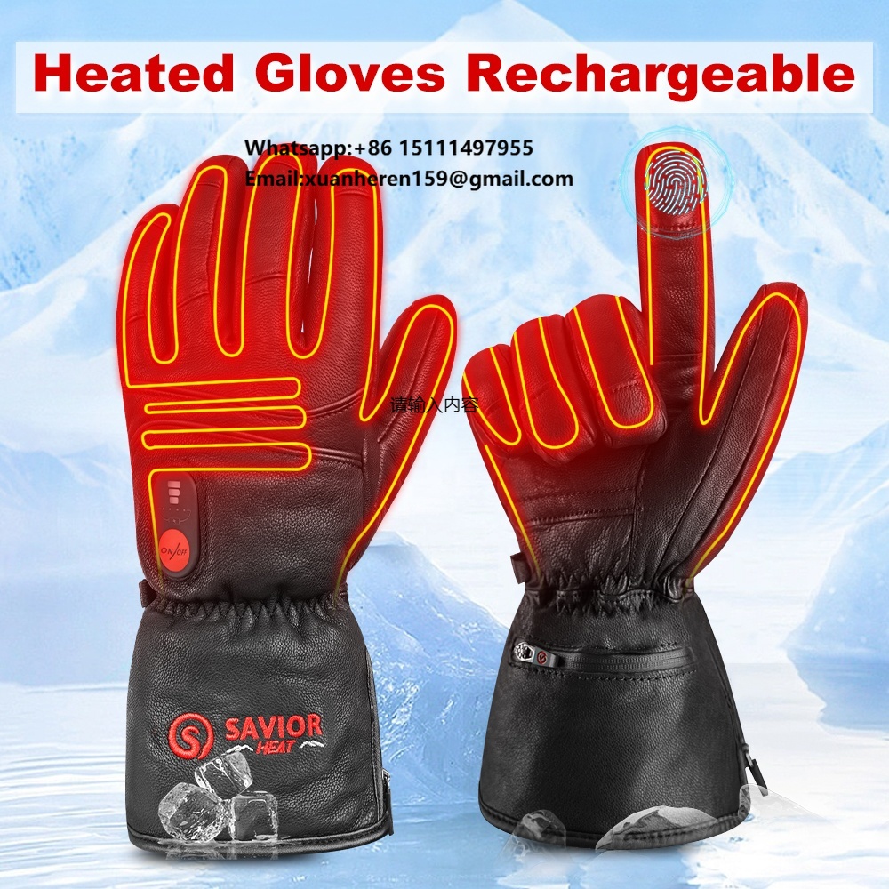 Ski Glove Waterproof - Guanti Riscaldati in Pelle per Uomo