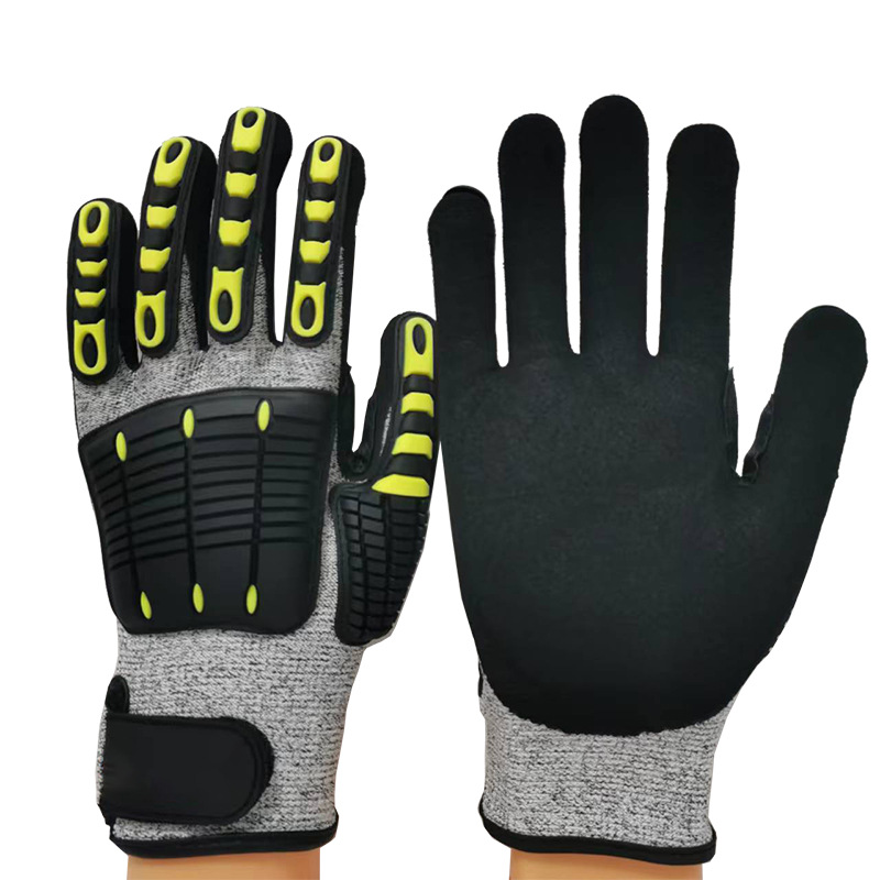 Work Glove Impact - Guanti Antivibrazioni con Imbottitura SBR e